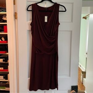 Talbots Elegant Burgundy Sleeveless Dress